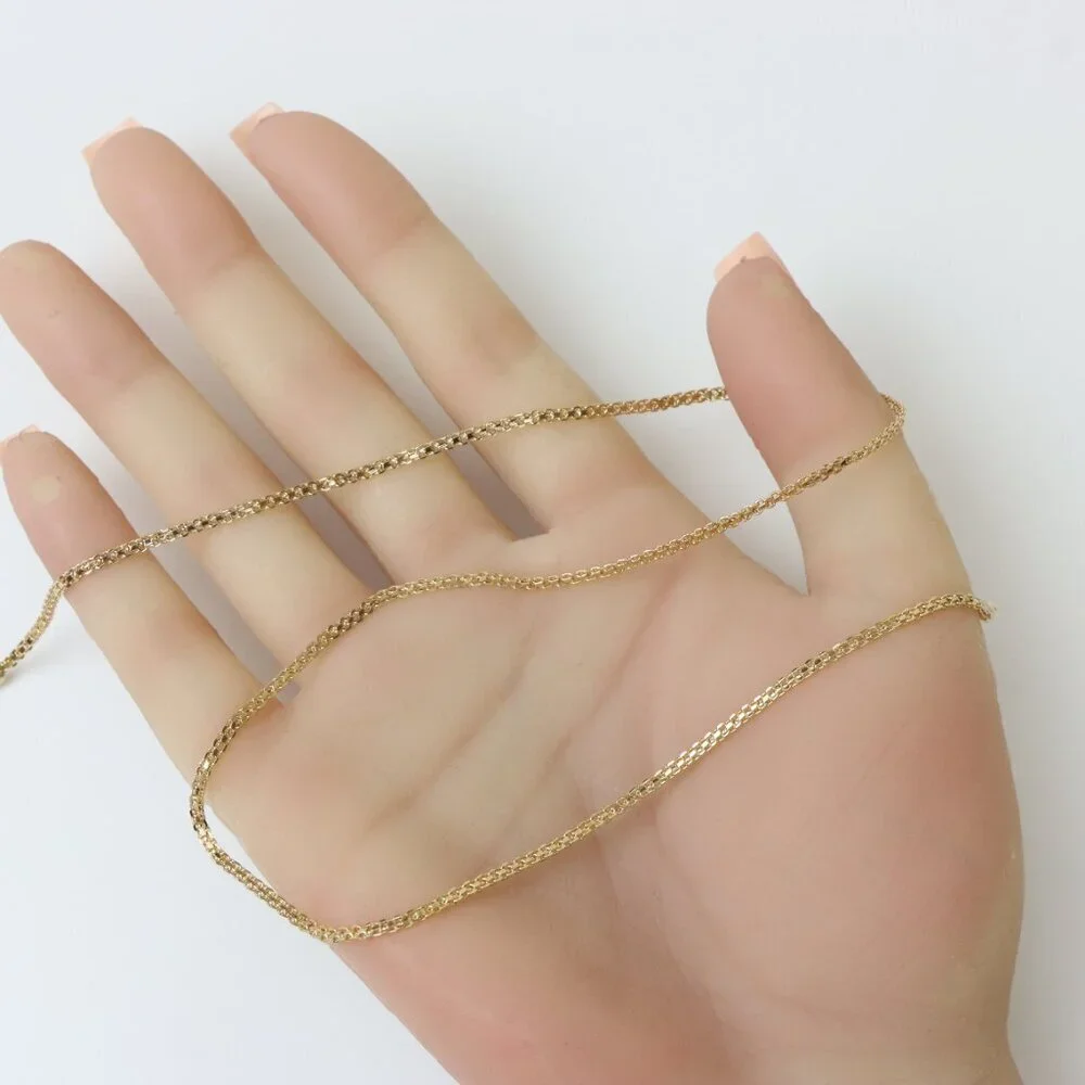 Sleek Flat Rose Gold Box Chain Necklace Lobster Clasp Closure, XPNL0231